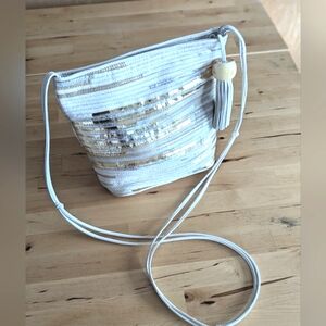 Vintage Sharif bag gold and white leather